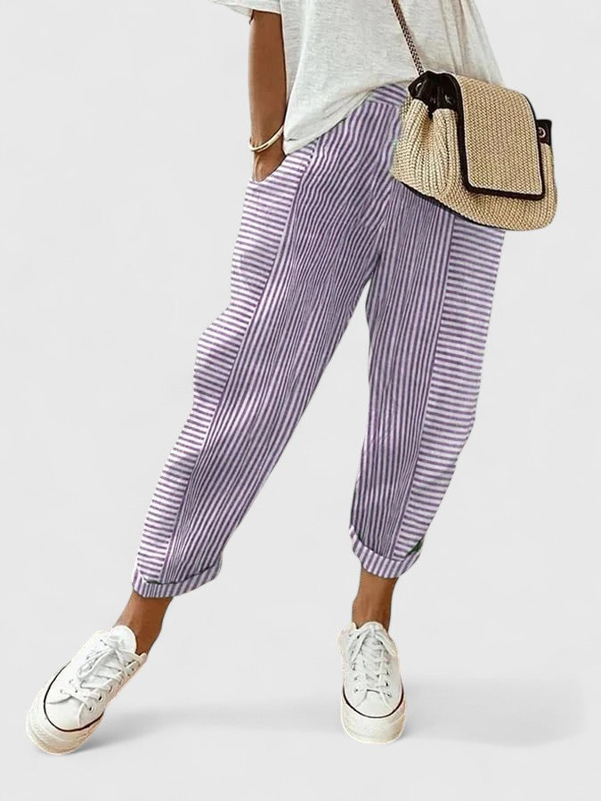 Lavisa - Women's Comfort Stretch Waistband Pants with Pockets