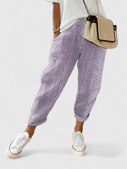 Lavisa - Women's Comfort Stretch Waistband Pants with Pockets
