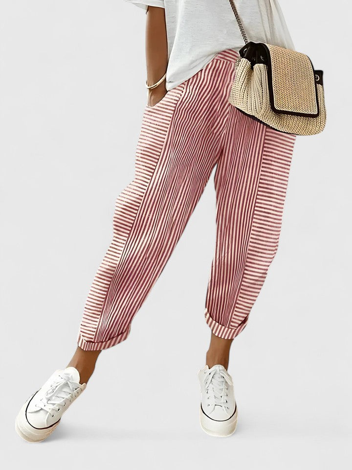 Lavisa - Women's Comfort Stretch Waistband Pants with Pockets