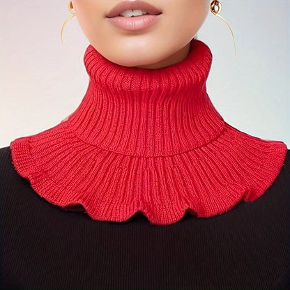 Lavisa - Elegant Knitted Turtleneck Neck Warmer for Women - Detachable Scarf