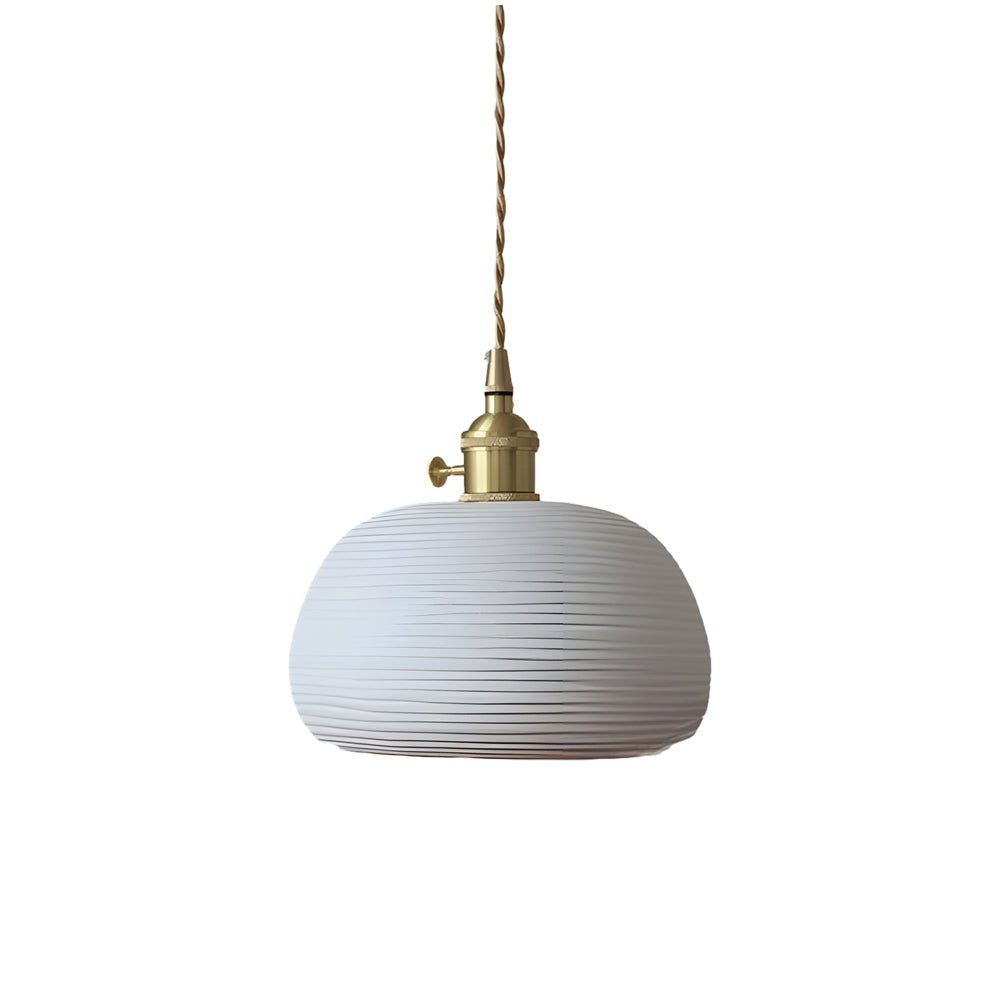 Lavisa - Striped Ceramic Pendant Light with Brass