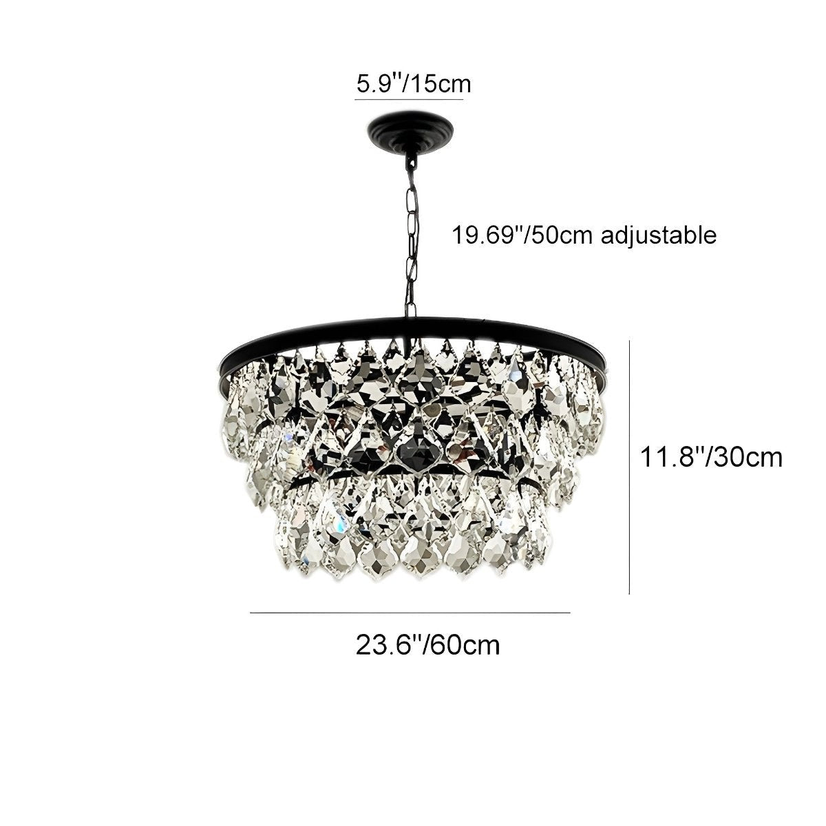 Lavisa - Modern Crystal Chandelier Round Raindrop Pendant Lighting