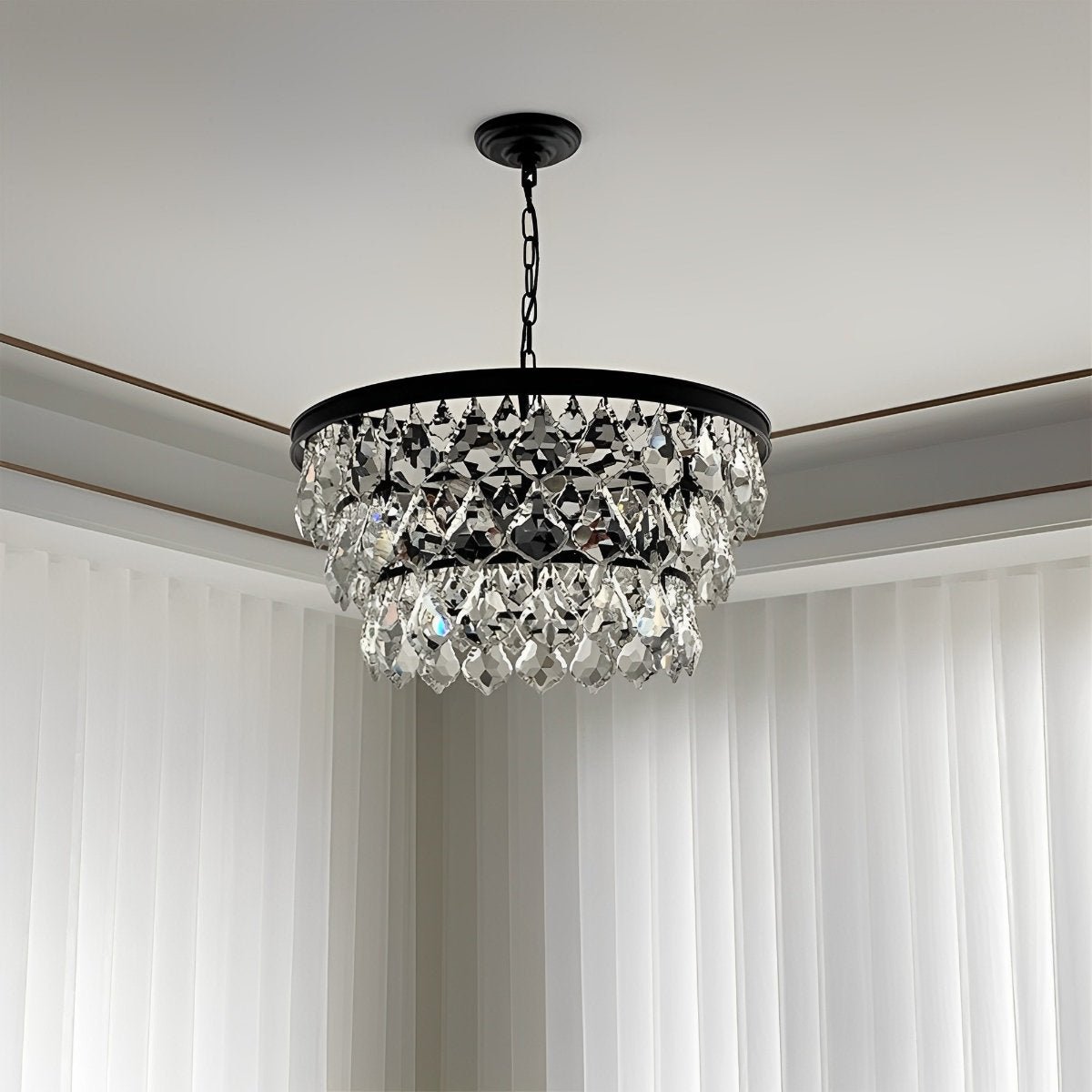 Lavisa - Modern Crystal Chandelier Round Raindrop Pendant Lighting