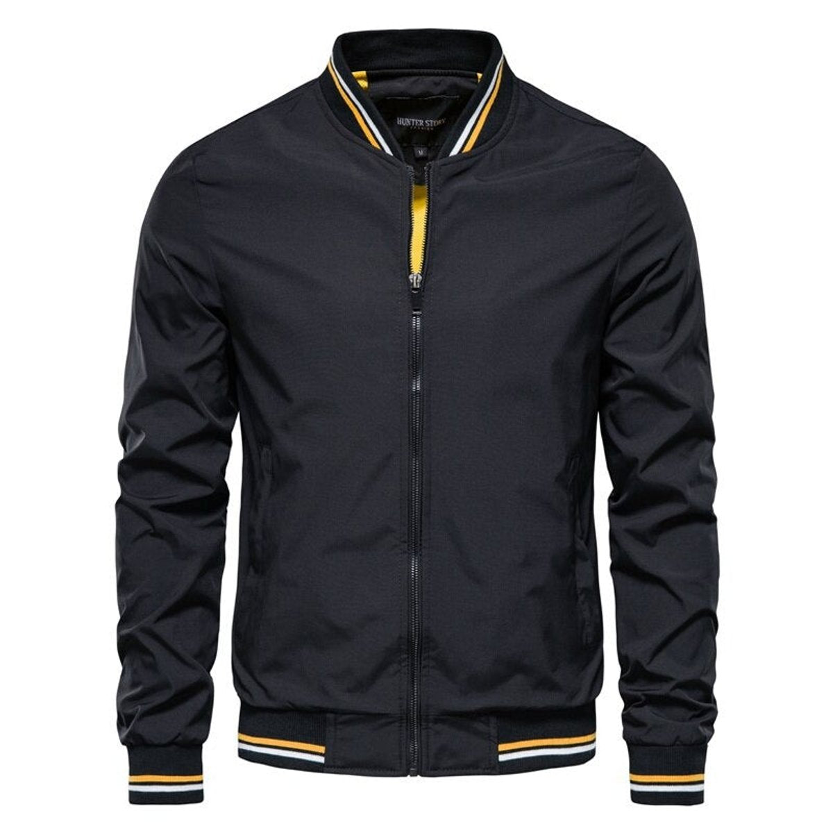 Ryder Mens Bomber Jacket Zip-Up Ribbed-Trim Lightweight Outerwear - Front View | Lavisa
