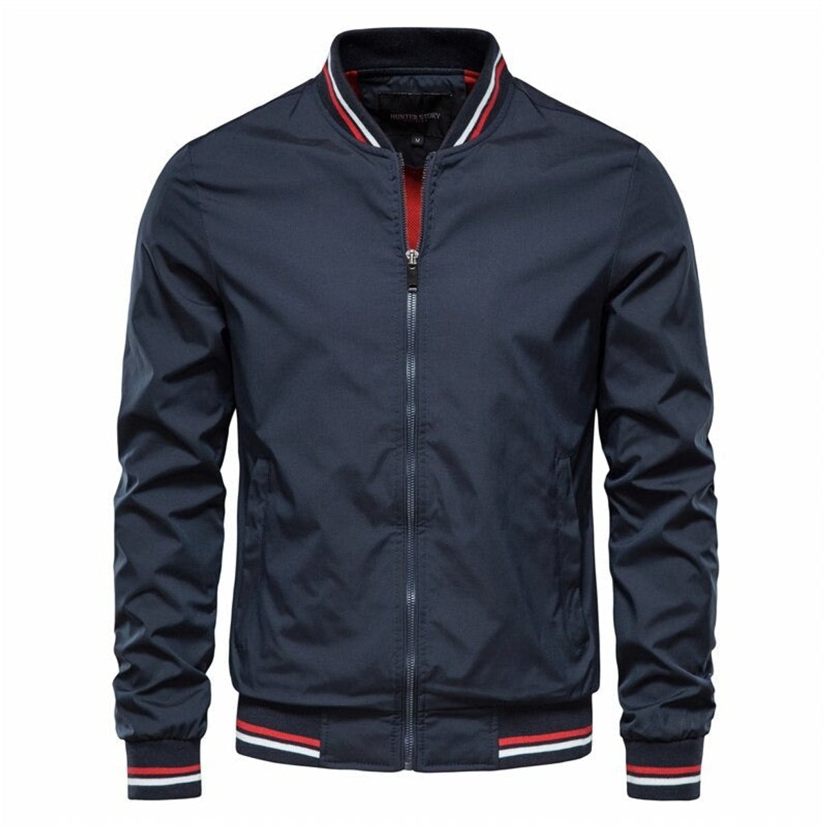Ryder Mens Bomber Jacket Zip-Up Ribbed-Trim Lightweight Outerwear - Side Angle | Lavisa