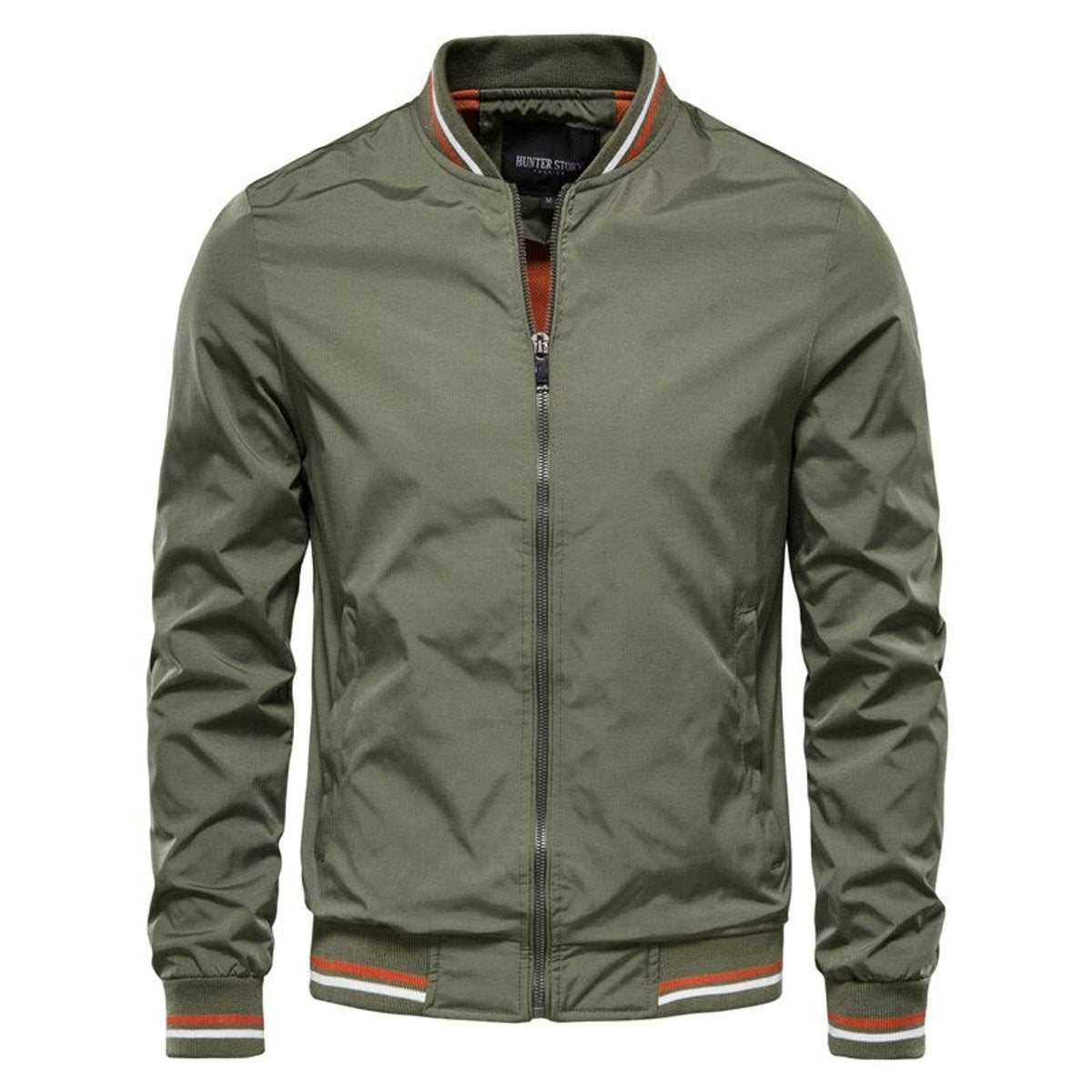 Ryder Mens Bomber Jacket Zip-Up Ribbed-Trim Lightweight Outerwear - Back View | Lavisa