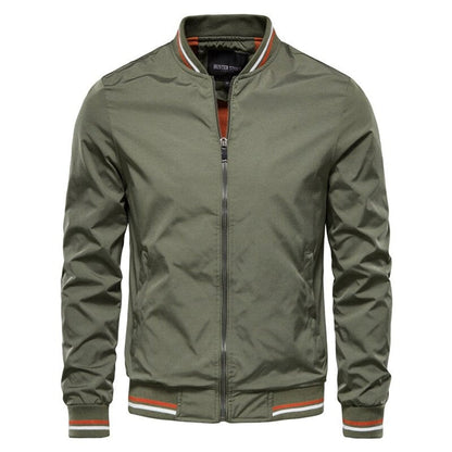 Ryder Mens Bomber Jacket Zip-Up Ribbed-Trim Lightweight Outerwear - Back View | Lavisa