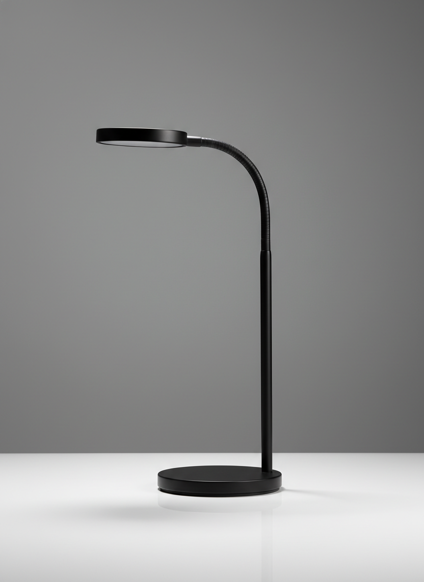 Lavisa Minimalist Black LED Desk Lamp with flexible neck