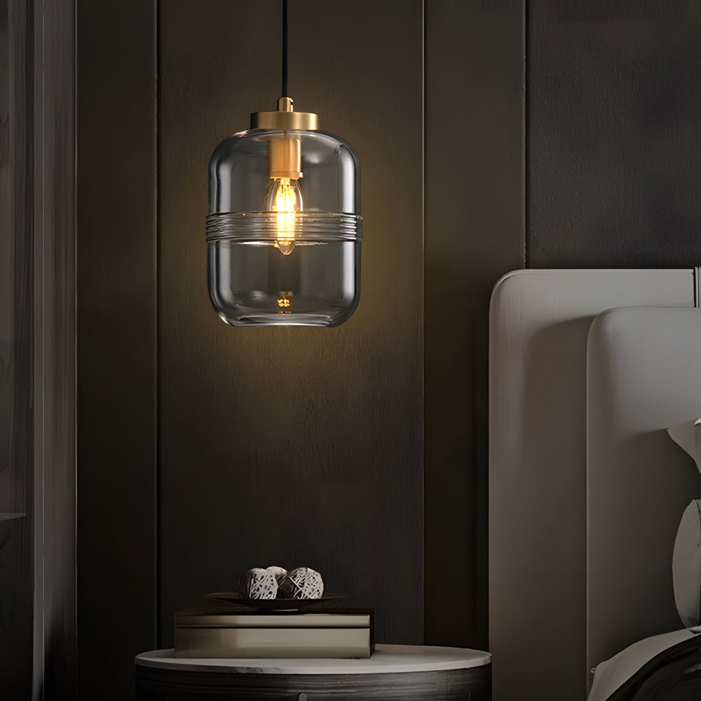 Lavisa - Threaded Glass Pendant Light with Copper