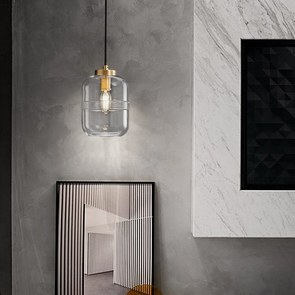 Lavisa - Threaded Glass Pendant Light with Copper