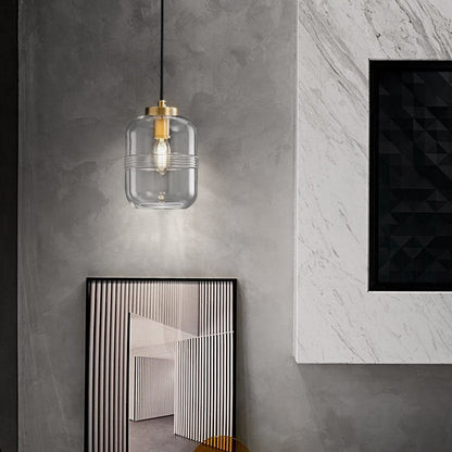 Lavisa - Threaded Glass Pendant Light with Copper