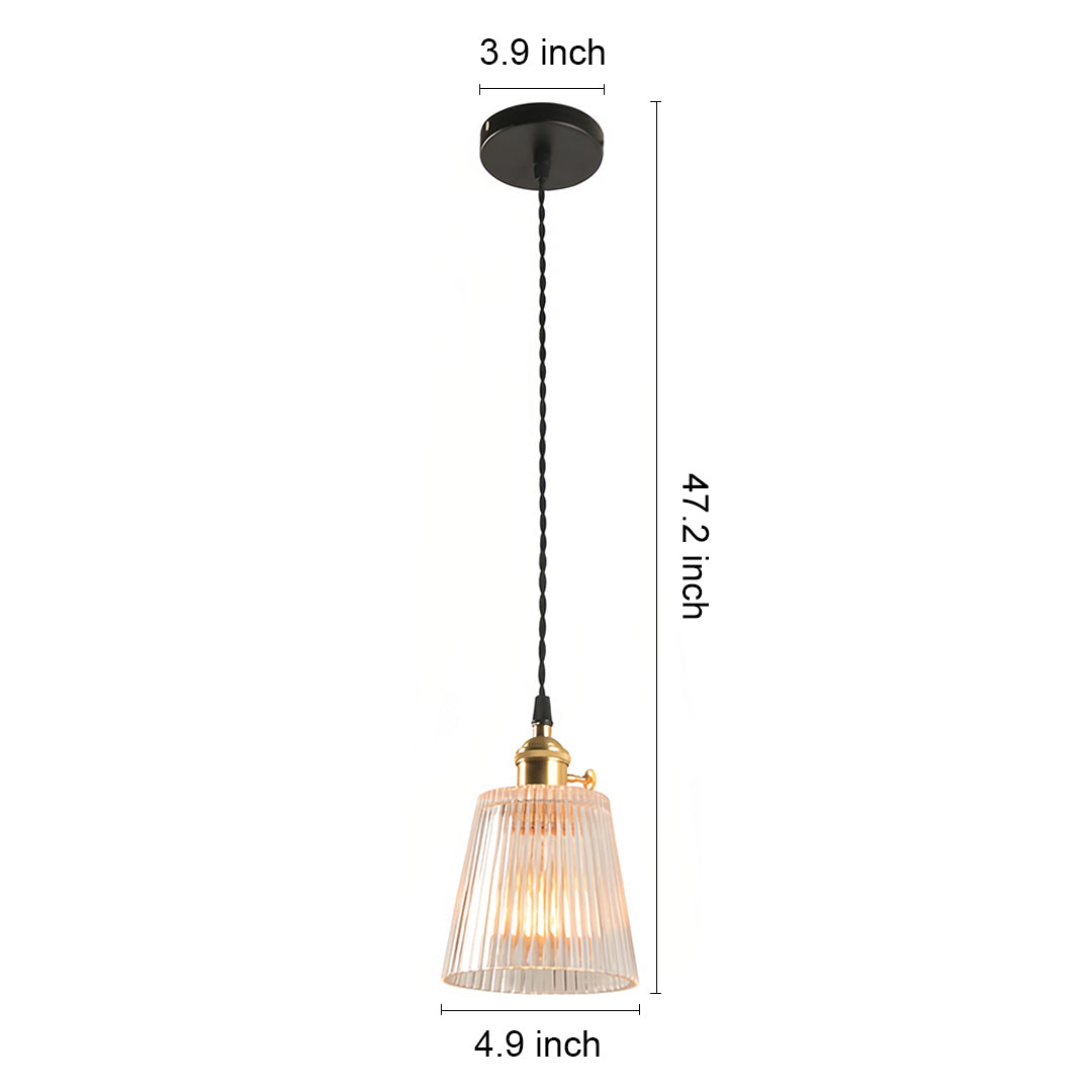 Lavisa - Clear Glass Pendant Light Minimalist Brass Ceiling Lamp