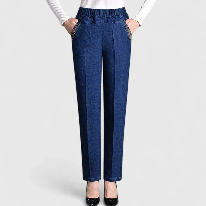 Lavisa - Comfortable High Waist Straight Leg Pants for Women