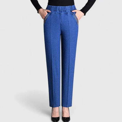 Lavisa - Comfortable High Waist Straight Leg Pants for Women