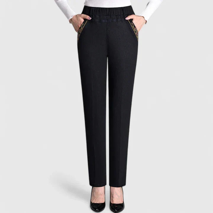 Lavisa - Sophisticated Straight Leg Pants with Pockets