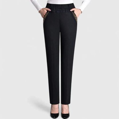 Lavisa - Sophisticated Straight Leg Pants with Pockets