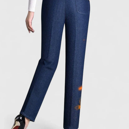 Lavisa - Comfortable High Waist Straight Leg Pants for Women