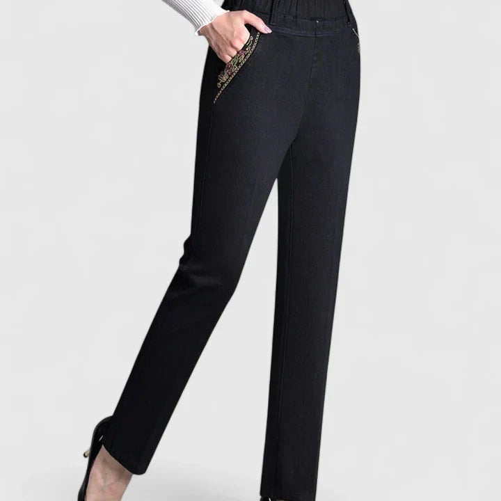 Lavisa - Sophisticated Straight Leg Pants with Pockets
