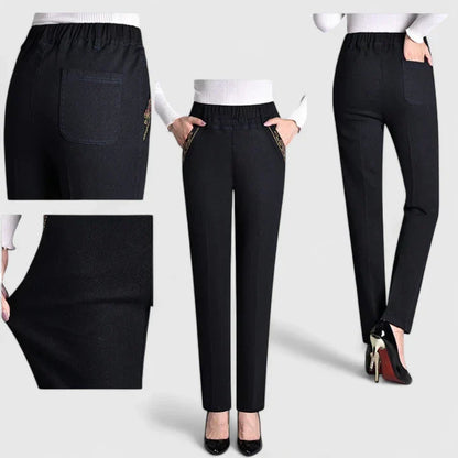 Lavisa - Sophisticated Straight Leg Pants with Pockets