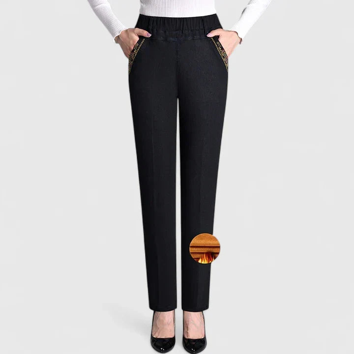 Lavisa - Sophisticated Straight Leg Pants with Pockets