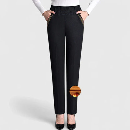 Lavisa - Comfortable High Waist Straight Leg Pants for Women