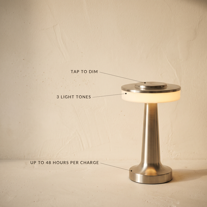 Lavisa - Cordless Brushed Metal Table Lamp