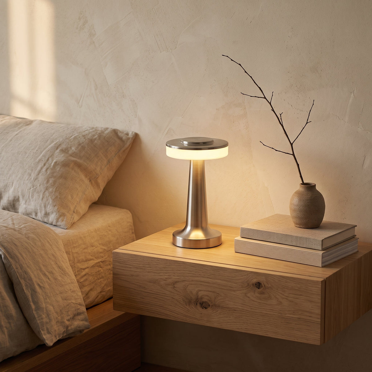 Lavisa - Cordless Brushed Metal Table Lamp