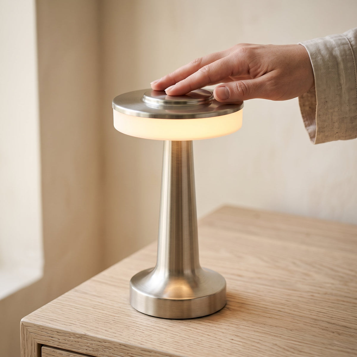 Lavisa - Cordless Brushed Metal Table Lamp