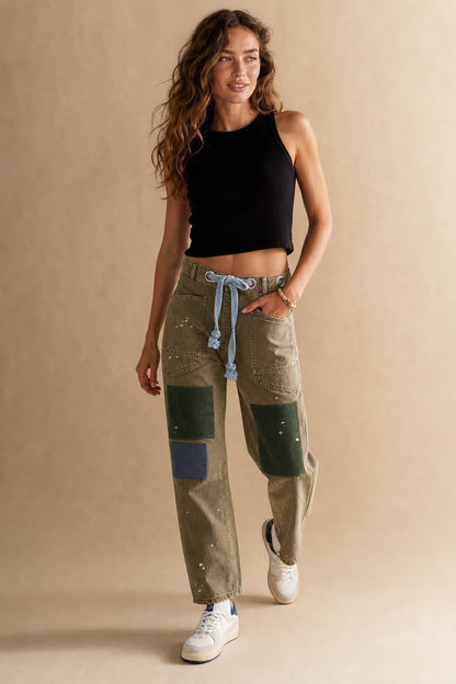 Lavisa - Relaxed Drawstring Cotton Utility Jeans