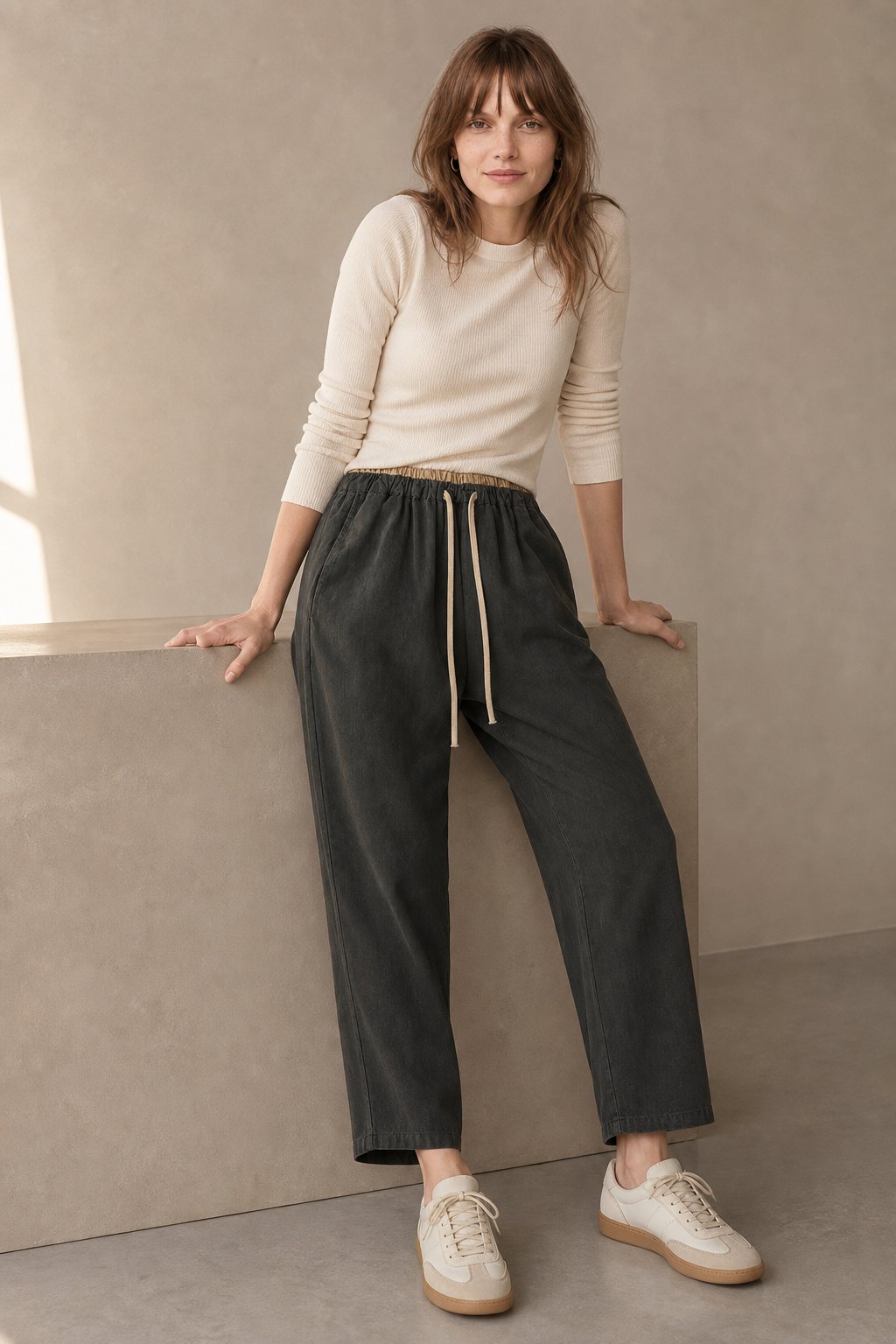 Lavisa - Chambray Linen Tapered Pants