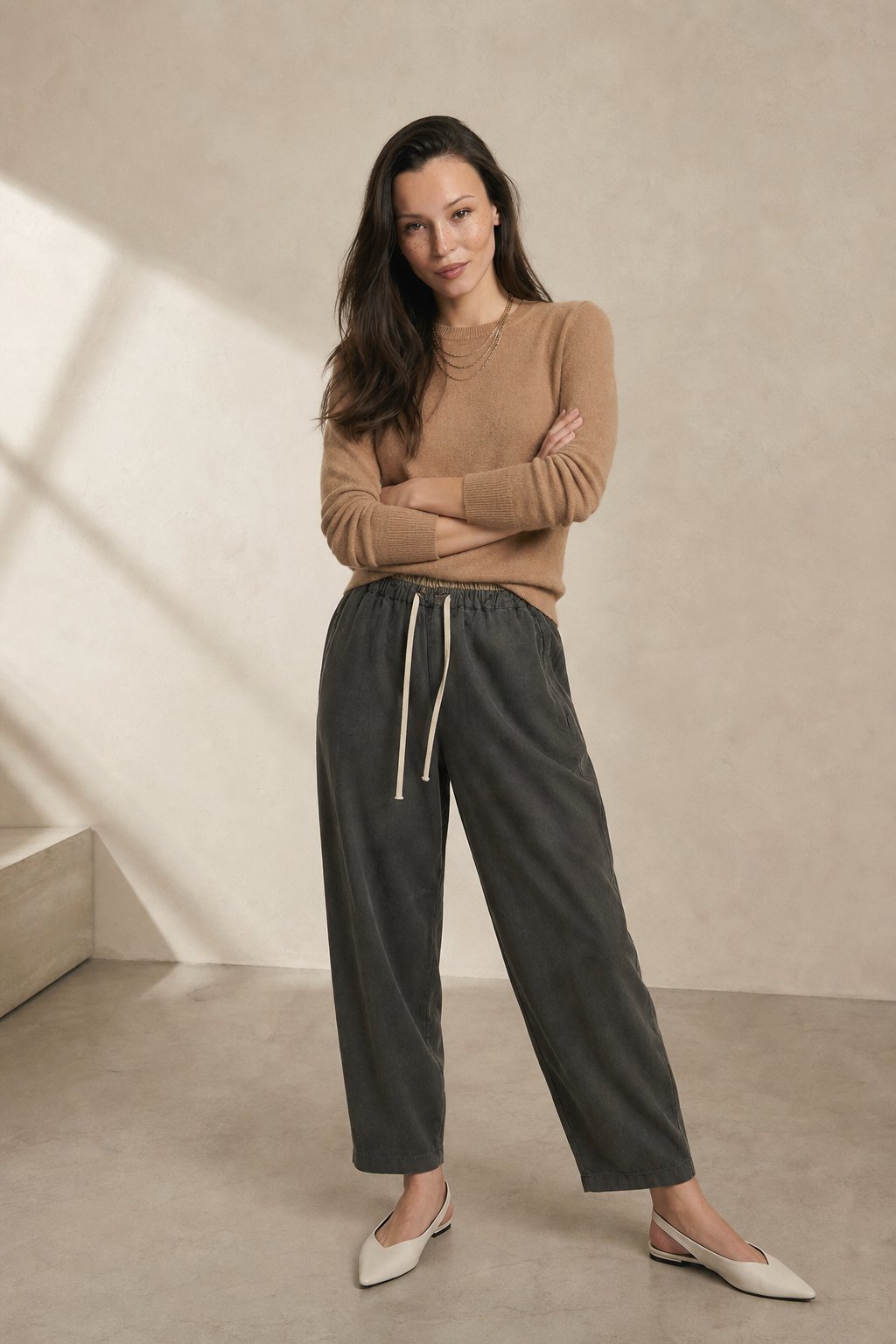 Lavisa - Chambray Linen Tapered Pants