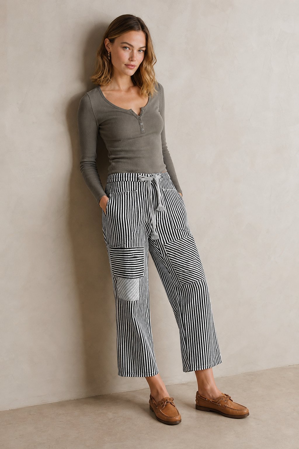 Lavisa - The Cove Striped Drawstring Pants