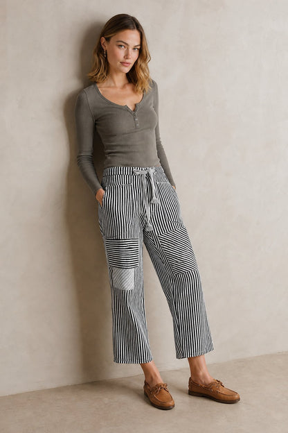 Lavisa - The Cove Striped Drawstring Pants