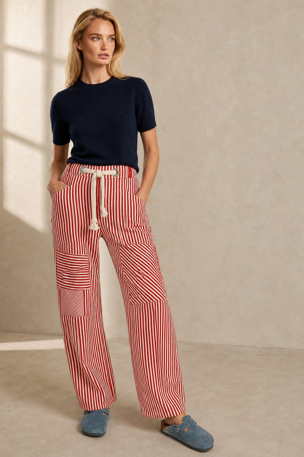 Lavisa - The Cove Striped Drawstring Pants