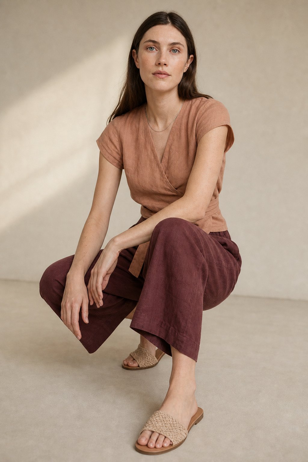 Lavisa - Cropped Wide Leg Linen Pants