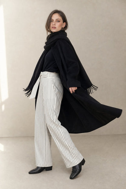 Lavisa - Everyday Wrap Front Cotton Wide Leg Pants