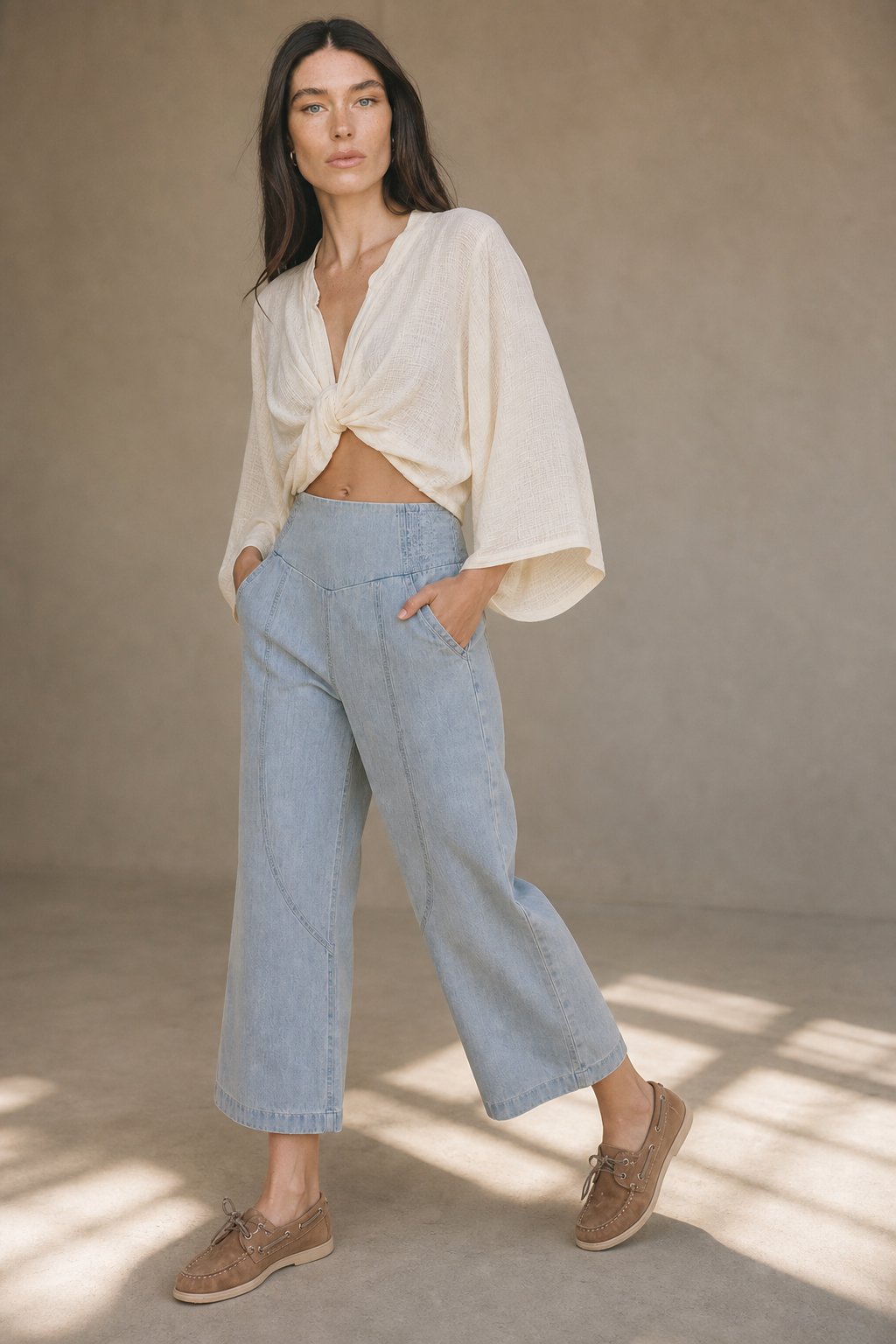 Lavisa - Womens Wide Leg Denim Harem Pants