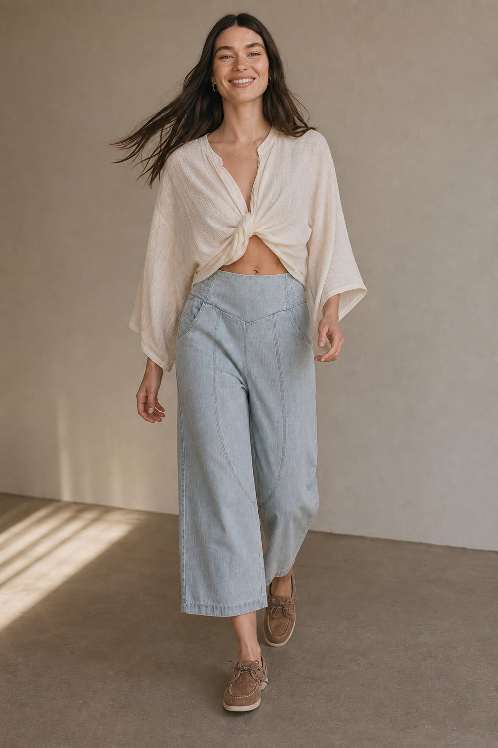 Lavisa - Womens Wide Leg Denim Harem Pants