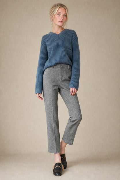 Lavisa - Womens High Waisted Wool Blend Trousers