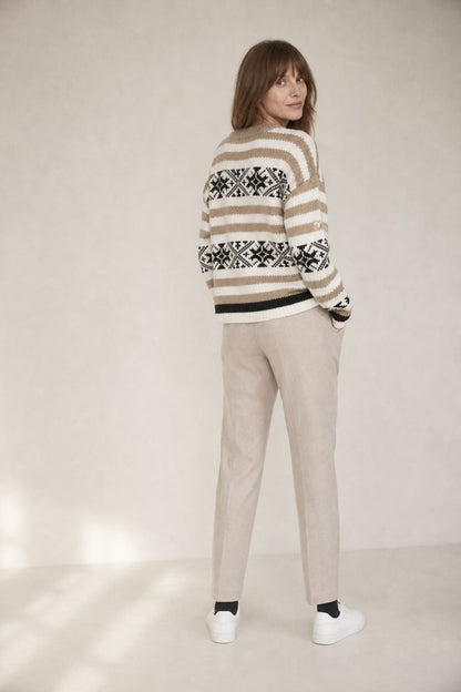 Lavisa - Womens High Waisted Wool Blend Trousers