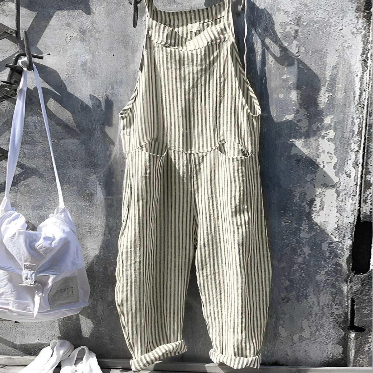 Unisex Vintage Striped Loose-Fit Adjustable Strap Overall - Variant Style 8 | Lavisa