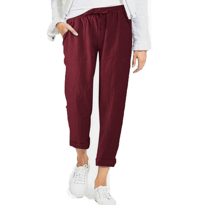 Lavisa - Women's Lightweight Pull-On Pants - Elastic Waist Straight Leg Trousers