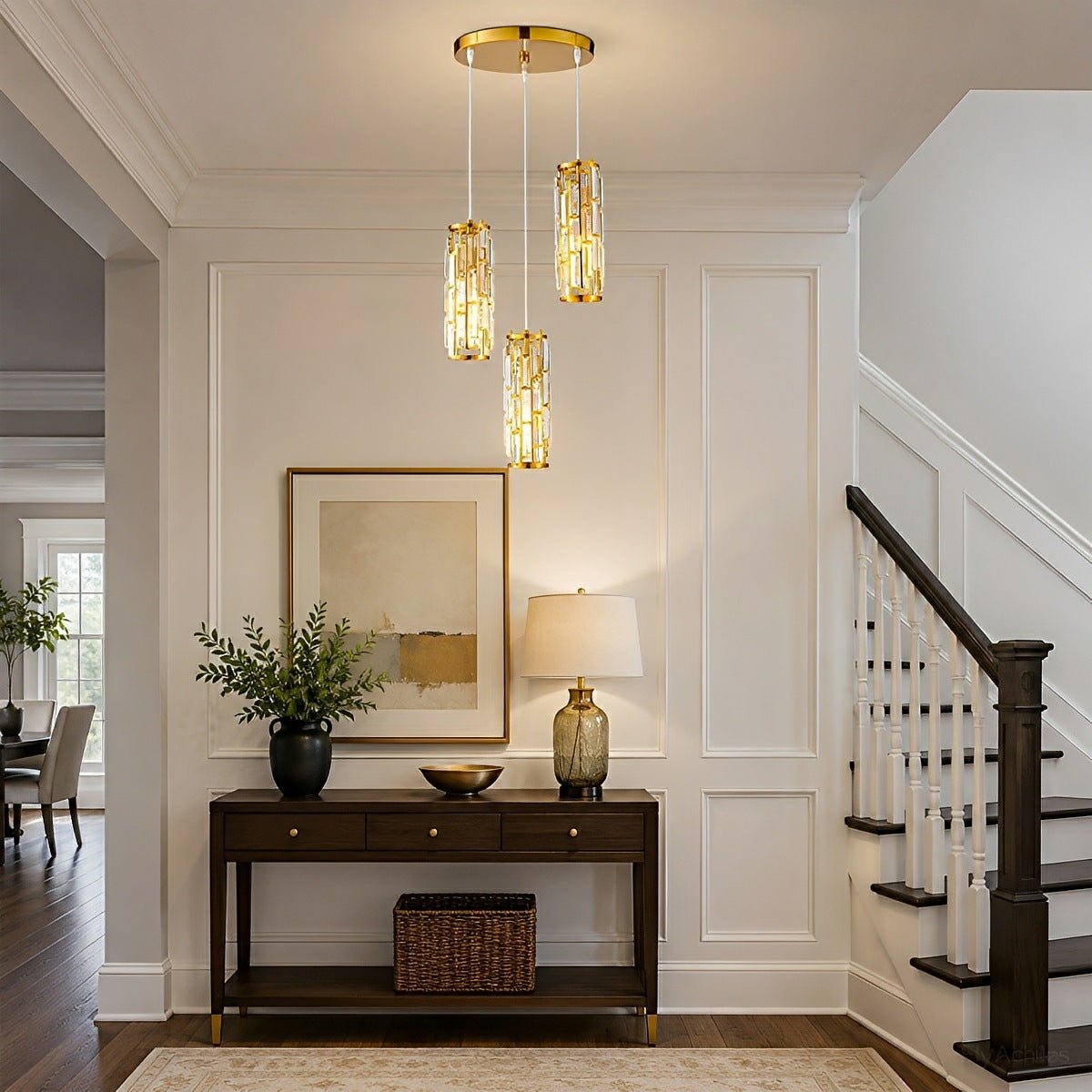 Lavisa - Vintage Industrial Crystal Glass Pendant Light Ceiling Light