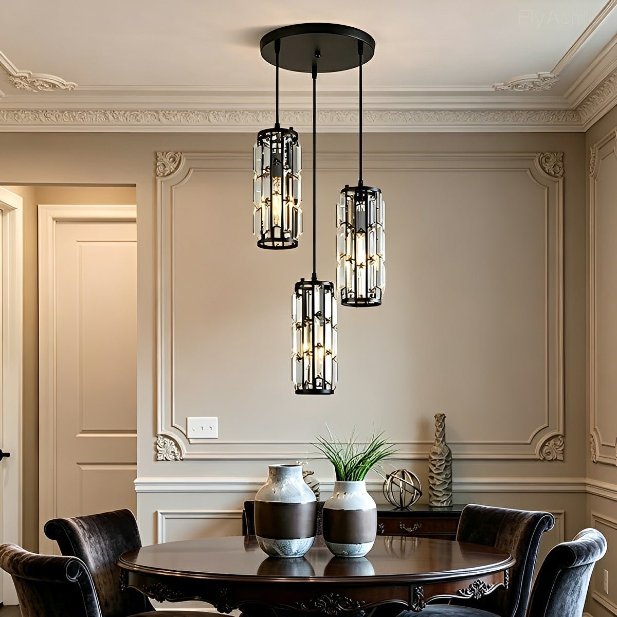Lavisa - Vintage Industrial Crystal Glass Pendant Light Ceiling Light
