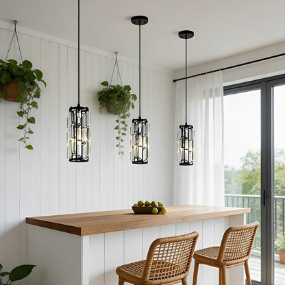 Lavisa - Vintage Industrial Crystal Glass Pendant Light Ceiling Light