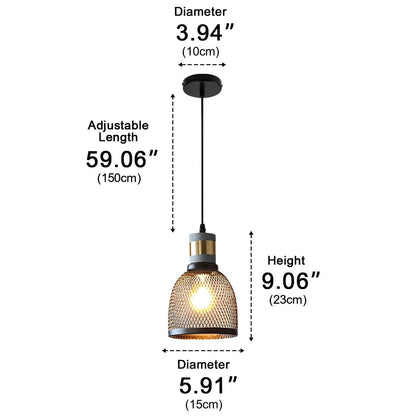 Lavisa - Vintage Industrial Iron Mesh Pendant Light