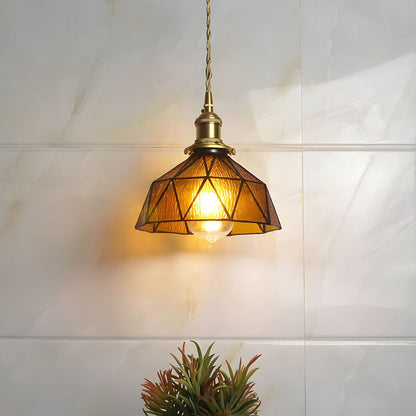 Lavisa - Vintage Stained Glass Pendant Light