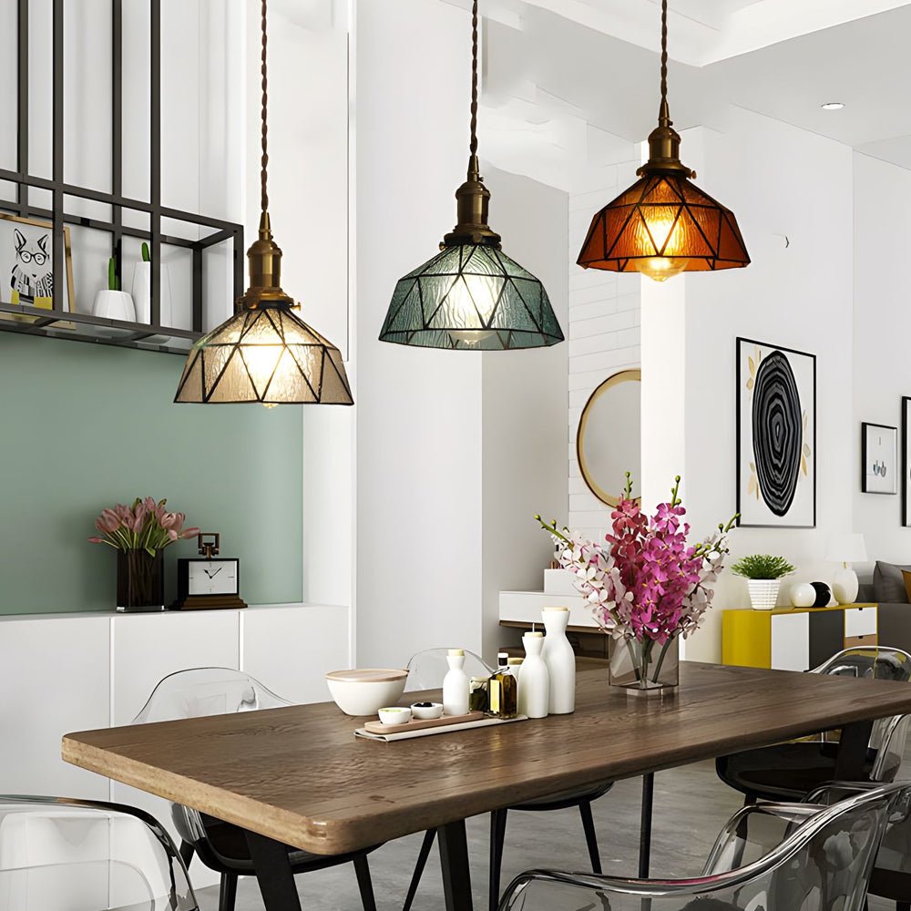 Lavisa - Vintage Stained Glass Pendant Light