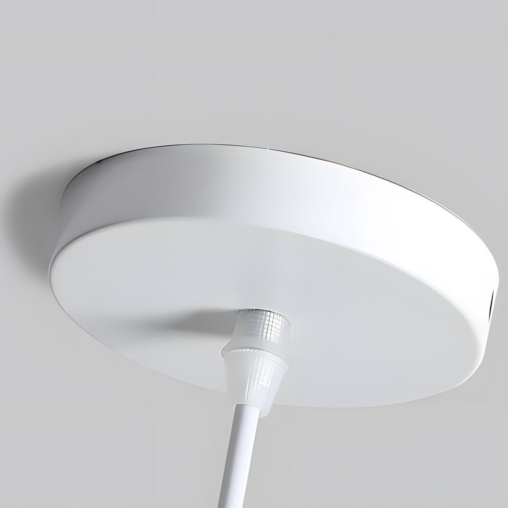 Lavisa - White Cone Pendant Light with Wood Top
