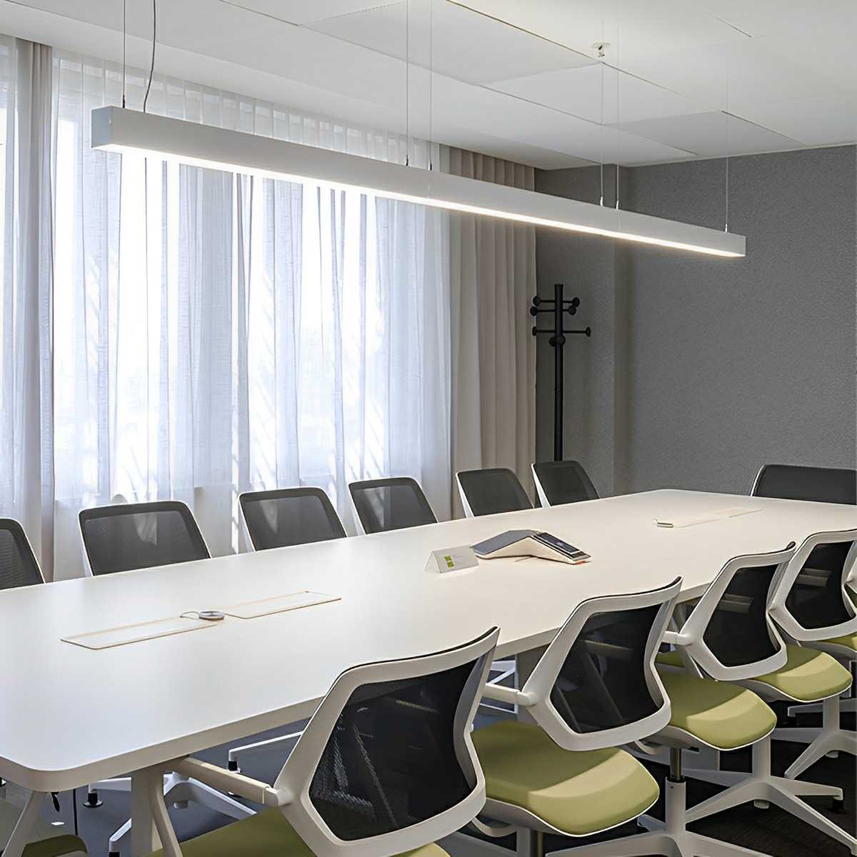 Lavisa - White Modern Minimalist Linear LED Office Pendant Light